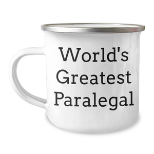 Funny Paralegal Gifts from World's Greatest Paralegal, Mother's Day Unique Gifts for Her, Camping Mug for Paralegal, 'World's Greatest Paralegal' - Image 1
