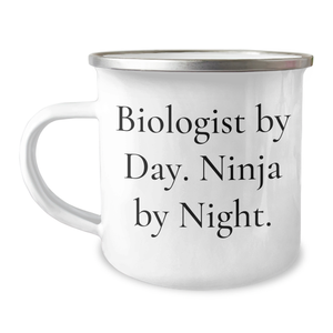 Funny Biologist Gifts for Dad, Biologist By Day. Ninja By Night. Camping Mug, Father's Day Unique Gifts from Men - Image 1