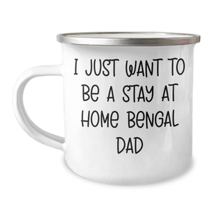 Funny Bengal Cat Camping Mugs Gifts for Men from Dad's I Just Want To Be A Stay At Home Bengal Dad - Image 1