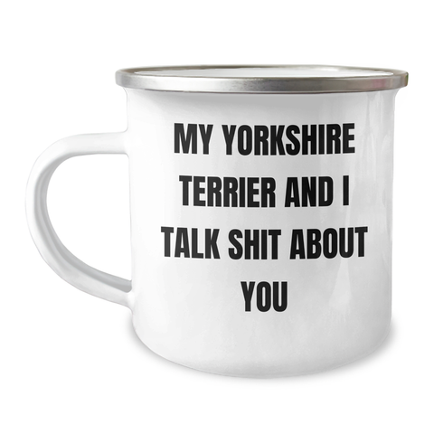 Image of Funny Yorkshire Terrier Dog Gifts for Men from Friends, Yorkshire Terrier Dog Lover's Humorous Graduation Unique Gifts, Camping Mug for Yorkshire Terrier Dog Owners - Image 1