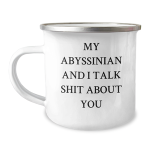 Funny Abyssinian Cat Gifts from Men to Women for Mother's Day Unique Camping Mug - Image 1