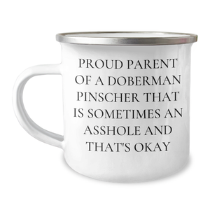 Funny Doberman Pinscher Dog Gifts, Camping Mug for Proud Mom, Gifts from Family to Daughter - Mother's Day Unique Gifts for Doberman Lover - Image 1