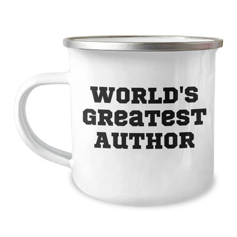 Image of Funny Author Gifts for Her - 'World's Greatest Author' Quote on a Unique Camping Mug for Mother's Day, from Family or Friends - Image 1