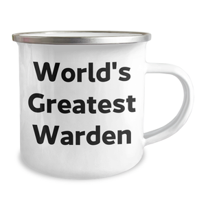 World's Greatest Warden Funny Camping Mug Gifts from Men to Warden on Mother's Day, Unique Warden Gifts