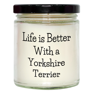 Cute Yorkshire Terrier Dog Gifts for Dad | Unique Father's Day Unique Gifts from Wife | Yorkshire Terrier Dog Mom Gifts | 9oz Vanilla Soy Candle with Funny Quote - Image 1