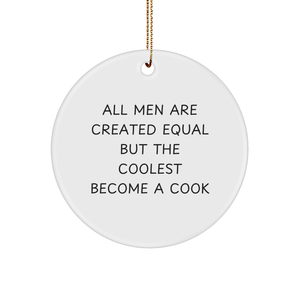 Cool Cook Gifts from Friends and Family - Inspirational Quote Circle Ornament, White, 2.75" x 1/8" x 0.5 oz, Christmas Unique Presents - Image 1