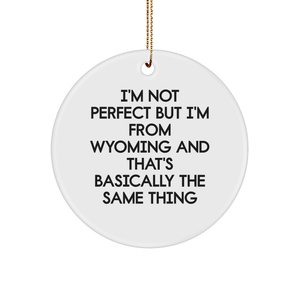 Wyoming Circle Ornament, Funny Quote Gift for Wyoming Lovers, Christmas Memorable Present for Friends and Family - Image 1