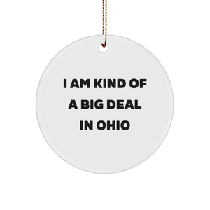 Ohio Circle Ornament, I Am Kind Of A Prime Selection In Ohio Quote Gifts for Friends from Family - Image 1