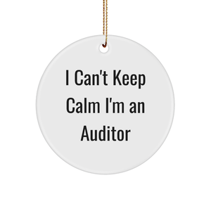 I Can't Keep Calm I'm An Auditor Auditor Gifts Christmas Circle Ornament for Friend's Family Christmas Unique Gifts from Men Women Family to Auditor Gifts for Men Women Family Friends - Image 1