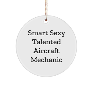 Sexy Talented Aircraft Mechanic Funny Circle Ornament Gifts from Friends and Family for Christmas - Image 1