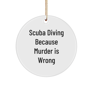 Scuba Diving Circle Ornament Scuba Diving Gifts from Men to Scuba Diving Women Funny Circle Ornament - Image 1