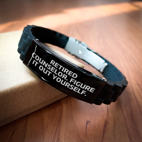Image of Counselor Gifts from Men, Funny Quote 'Figure It Out Yourself.' Glide lock Clasp Bracelet for Fathers Day, Gifts for Counselors - Image 2