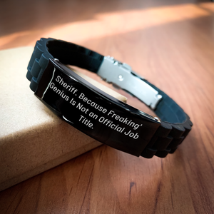 Sheriff Gifts from Men - Funny Quote Glide lock Clasp Bracelet for Sheriff Graduation Unique Gifts
