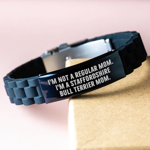 Image of Funny Staffordshire Bull Terrier Dog Mom Glide lock Clasp Bracelet Gifts for Men, From Family, Unique Father's Day Unique Gifts - Image 3