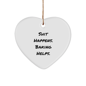 Baking Helps, Heart Ornament, Gift for Baking Enthusiasts, Christmas Unique Gifts from Friends - Image 1