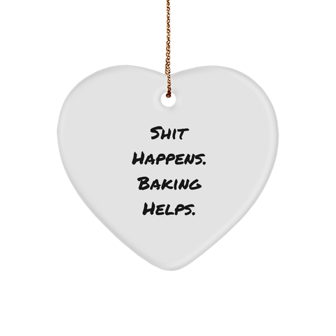Image of Baking Helps, Heart Ornament, Gift for Baking Enthusiasts, Christmas Unique Gifts from Friends - Image 1