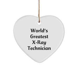 X-Ray Technician Gifts from Family, Heart Ornament for X-Ray Technician, World's Greatest X-ray Technician, Funny Christmas Unique Gift for Men, Women, Friends, Coworkers, Family - Image 1