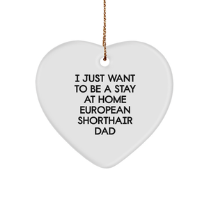 European Shorthair Cat Dad Heart Ornament Gifts from Men, Gifts for European Shorthair Cat, Funny Quote Christmas Unique - Image 1