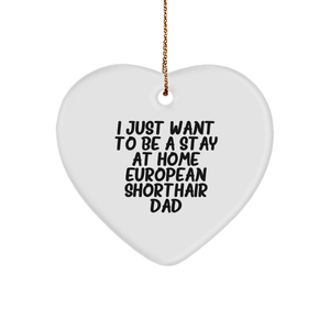European Shorthair Cat Dad Gifts, Funny Heart Ornament for Christmas, Gifts from Friends to Family, Perfect for Home Decor - Image 1