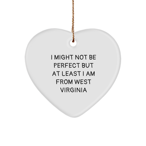 West Virginia Proud Heart Ornament, Funny Quote Gifts from West Virginia for Friends, Family, and Loved Ones, Christmas Unique Offers - Image 1