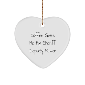 Sheriff Deputy Power Heart Ornament Gifts from Men to Sheriff Deputy for Christmas - Image 1