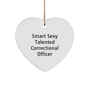 Smart Sexy Talented Correctional Officer Heart Ornament Gifts from Men for Correctional Officer Christmas Unique Gifts - Image 1