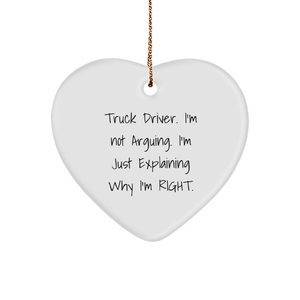 Funny Truck Driver Gifts: Inspirational Heart Ornament for Christmas Unique Presents from Friends to Truck Driver Buddies - Image 1