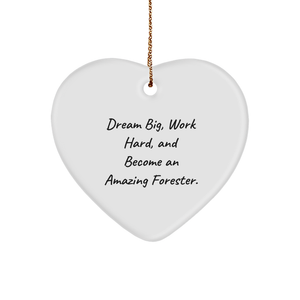 Inspirational Forester Gifts | Dream Big Work Hard Become Amazing Forester Heart Ornament for Christmas Unique Gifts Foresters Forestry Education - Image 1