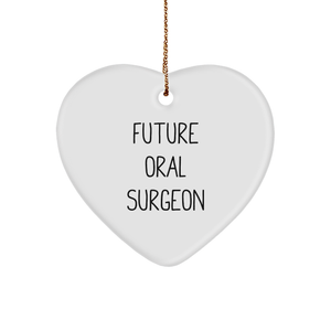 Future Oral Surgeon Gifts Inspirational Heart Ornament for Christmas Memorable Presents from Mom to Future Doctor, Daughter, or Sweetheart - Image 1