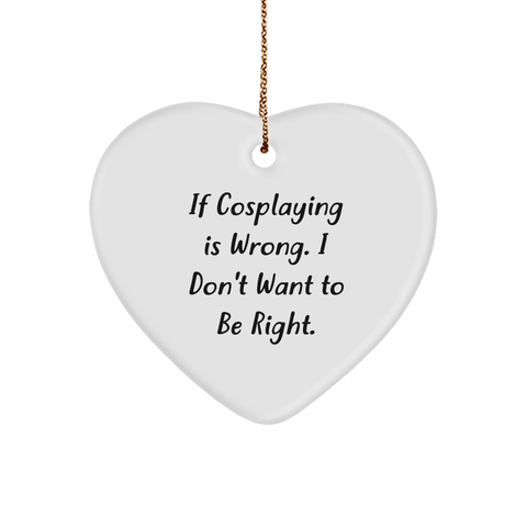 Image of Gifts from Friends, Cosplaying Heart Ornament, Funny Quote, Heart Shaped, White Color, Christmas Unique - Image 1
