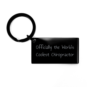 Chiropractor Gifts, Funny Quote Keychain, Black Stainless Steel, Mother's Day Unique Gifts from Friends to Chiropractors - Image 1