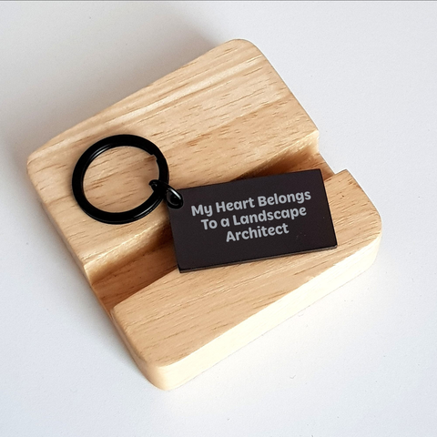 Image of Funny Landscape Architect Keychain Gifts from Men to Landscape Architects, My Heart Belongs To A Landscape Architect Quote, Unique Father's Day Unique Gifts for Him - Image 2