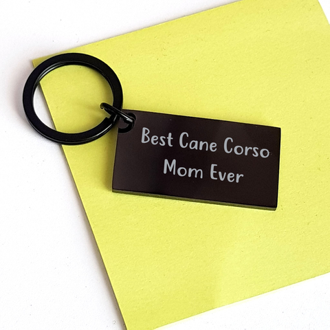 Image of Best Cane Corso Mom Ever Funny Keychain for Dad's Father's Day Unique Gifts - Engraved Stainless Steel Cane Corso Dog Lover Gifts from Mom to Dad - Image 3