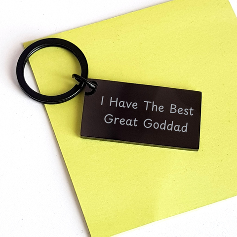 Image of Funny Goddad Keychain, Gifts from Friends for the Best Goddad, Graduation Unique Gifts, 'I Have The Best Great Goddad' - Image 3