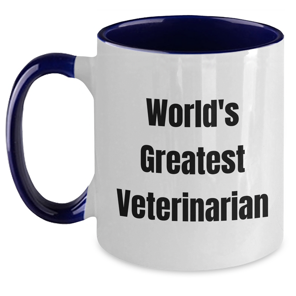 Funniest Veterinarian Gifts from Men, World's Greatest Quote, Two Tone Coffee Mug for Mother's Day - Main