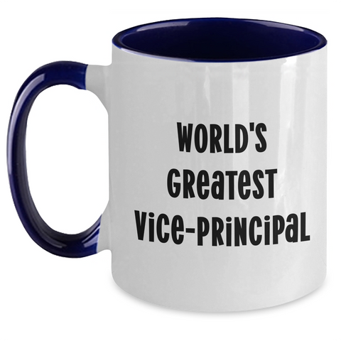 Image of Funny Vice-Principal Gifts from Friends - 'World's Greatest Vice-Principal' Two Tone Coffee Mug for Father's Day - Main