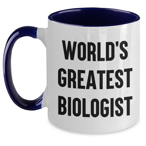 Image of Funny World's Greatest Biologist Gifts for Him from Friends, Unique Two Tone Coffee Mug for Graduation - Main