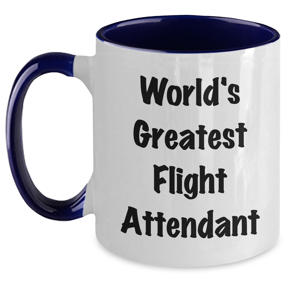 Funny Flight Attendant Gifts from Men to World's Greatest Flight Attendant, Two Tone Coffee Mug for Mother's Day - Main