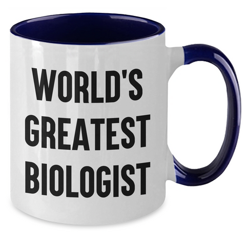 Image of Funny World's Greatest Biologist Gifts for Him from Friends, Unique Two Tone Coffee Mug for Graduation - Additional