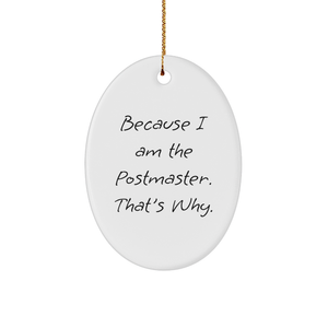 Postmaster Oval Ornament Gifts | Funny Postmaster Gifts for Christmas | Postmaster Unique Gifts from Santa Claus to Postmaster - Image 1
