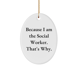 Social Worker Oval Ornament Gifts from Friends for Christmas - Image 1