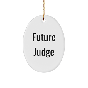 Inspirational Future Judge Quote Oval Ornament Gifts for Judges, Funny Gifts for Law Students, Unique Christmas Unique Gifts for Lawyers, Gifts from Mom to Son - Image 1