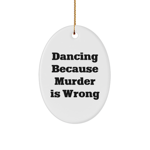 Dancing with Flair Funny Christmas Oval Ornament Gifts for Dancing Enthusiasts, Unique Holiday Gifts from Mom, Perfect for Home Decor - Image 1