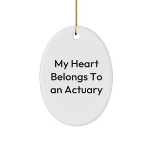 Actuary Lover Gifts from Us - My Heart Belongs To An Actuary Oval Ornament for Christmas - Image 1
