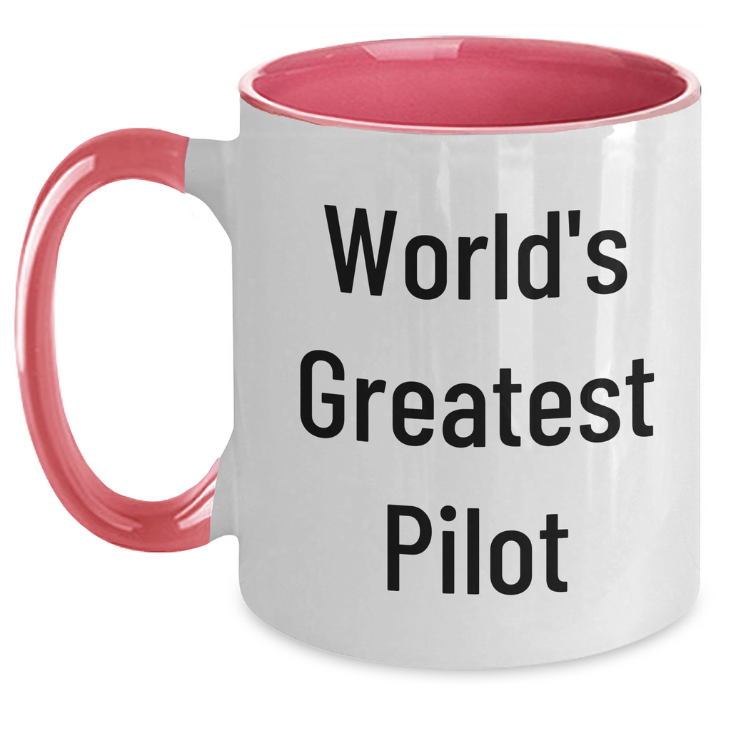 Funny World's Greatest Pilot Two Tone Coffee Mug Gifts from Men to Pilot Friends on Father's Day - Main