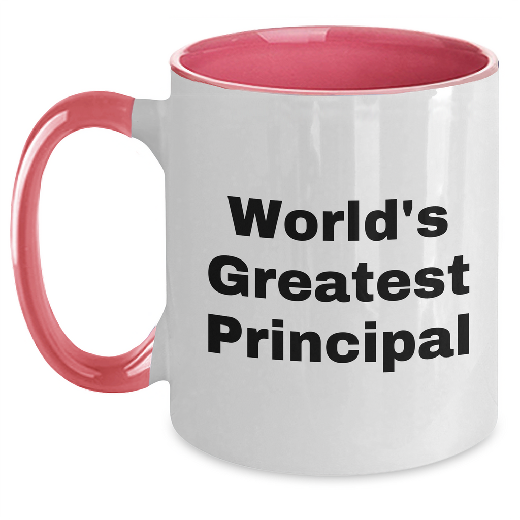 Funny Principal Quotes Gifts from Men for World's Greatest Educator Two Tone Coffee Mug - Father's Day Unique Gifts - Main