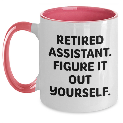 Image of Funny Retired Assistant Gifts from Men for Father's Day Two Tone Coffee Mug - 'Figure It Out Yourself.' - Main