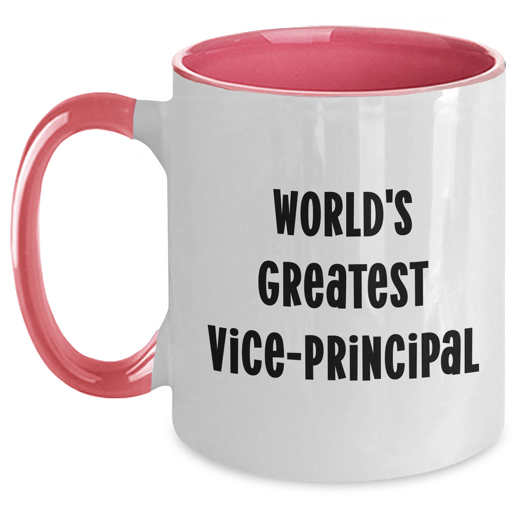Funny Vice-Principal Gifts from Friends - 'World's Greatest Vice-Principal' Two Tone Coffee Mug for Father's Day - Main