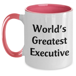 Executive Gifts from World's Greatest Boss, Funny Two Tone Coffee Mug for Mother's Day