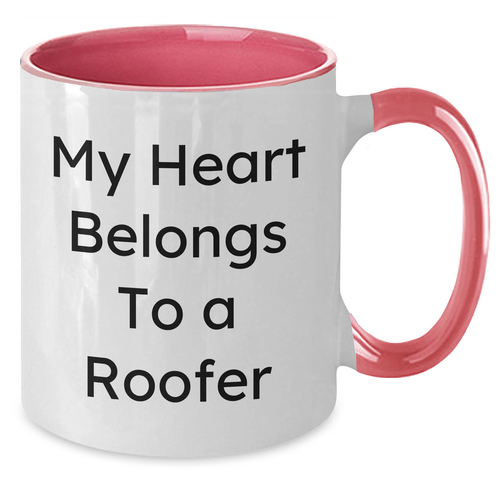 Roofers' Humor, Funny Quote Gifts for Him, Two Tone Coffee Mug - Gifts from Family for Father's Day Roofer - Additional